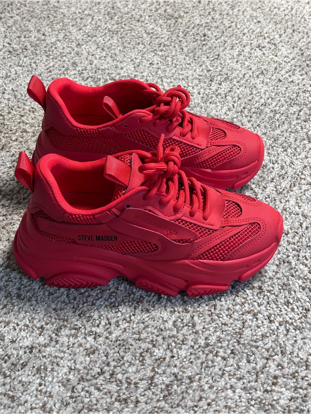 Steve Madden Red Platform Sneakers